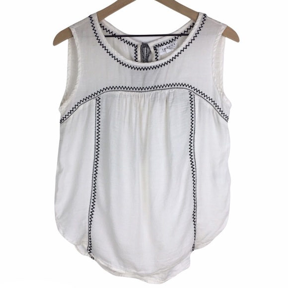 VELVET Graham & Spencer Top Peasant Tassel Sleeveless Boho Embroidered Size XS - Picture 1 of 11